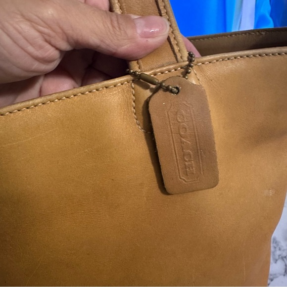 Vintage Coach Bleecker basket Camel leather tote 9302 - Picture 6 of 14